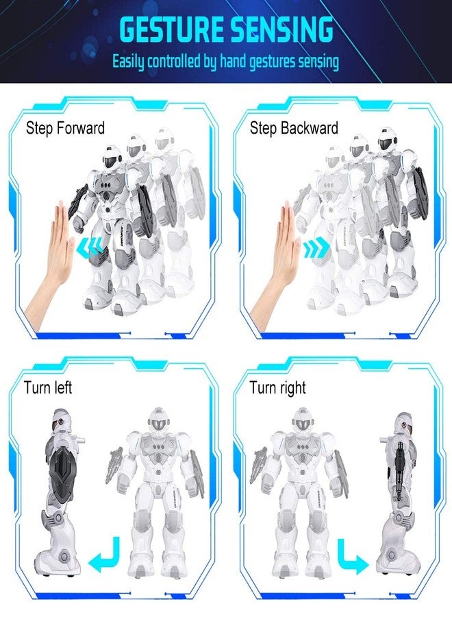 SONOMO Toys for 6-9 Year Old Boys, RC Robot Gifts for Kids Intelligent Programmable Robot (White) - Image 3